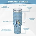 thumbnail image 5 of Zofaai Bluey Pattern 40OZ Ice Cup with Handle, Stainless Steel Heat Preservation Cup Suitable for Car Cup Holder, Travel, Office, Unisex, 5 of 8