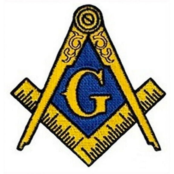 Golden Masonic Cut Out Shaped Patch For Freemasons - Blue and Gold