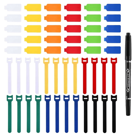 60 Pack Cable Labels & Cord Organizer Kit for Home Office Electronics Cord Management
