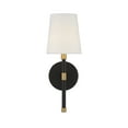 thumbnail image 3 of Brody 1-Light Wall Sconce in Matte Black with Warm Brass Accents, 3 of 5
