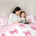 thumbnail image 5 of Manfei Princess Bowknot Ribbon 7-Piece Twin Bedding,Pink Dreamy Bow Tie Bedding Comforter Set,Pink Reversible, 5 of 7