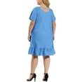 thumbnail image 3 of Agnes Orinda Women's Plus Size Denim Ruffle Summer Casual Short Sleeve Dress 1X Sky Blue, 3 of 7