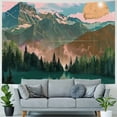 thumbnail image 4 of Orinice  Mountain Tapestry Forest Tree Tapestry Sunset Tapestry Nature Landscape Tapestry Wall Hanging for Room 60x50inch, 4 of 6