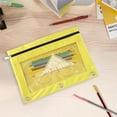 thumbnail image 5 of Pencil Pouch for 3 Ring Binder, Bulk 2 Pack Zipper Pencil Pouch, Clear Window Pencil Case for Binder, Binder Pencil Pouch, Pencil Bag with Zipper, Office Supplies, Light Yellow, 5 of 9