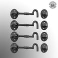 thumbnail image 2 of Renovators Supply Door Latch Lock 5" Wrought Iron Hook and Eye Latch for Door in Oil Rubbed Bronze Finish w/Screws Pack of 4, 2 of 12