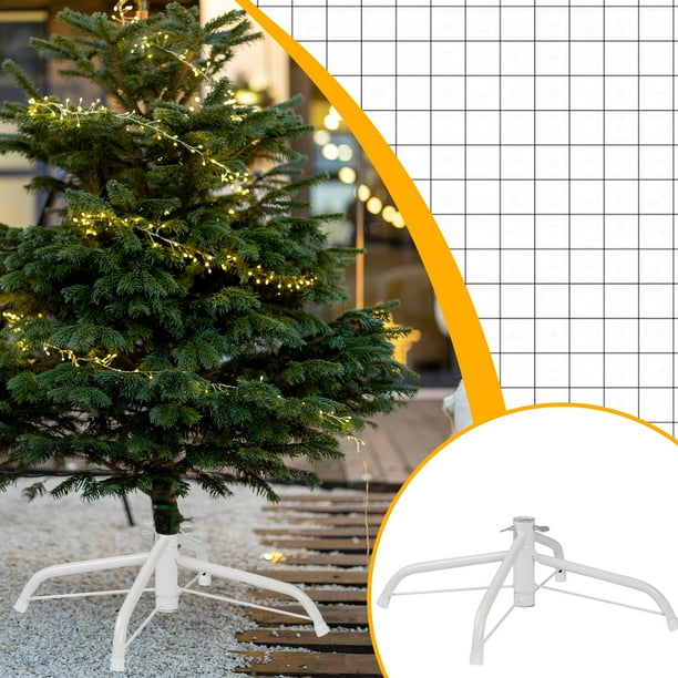 Xihbxyly Soporte para Árbol de Navidad Blanco, Construcción de Pvc Resistente, Agarre Mejorado, Soporte Estable para Árboles de 1,2/1,5/1,8 M, Fácil Montaje, Ideal para Decoración Navideña, Tamaño 40
