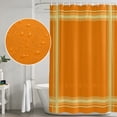 thumbnail image 5 of Small Stall Shower Curtain 48x72 Inch Narrow Half Size Burnt Orange Bath Curtains Bathroom Decor, Retro Bohemia Minimalist Grid Lines Texture Waterproof Fabric Shower Curtain Set with Hooks 48 Inch, 5 of 7