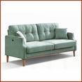 thumbnail image 6 of Stylish 3-Seater Living Room Sofa with Waterproof Polyester Fabric, USB Ports | Fabric | Polyester | Cushion Back, 6 of 8