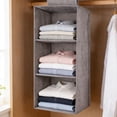 thumbnail image 4 of SIYTUAU 3 Tier Hanging Shelf Organizer Foldable Storage For Kids Baby Clothing Fabric Drawer Style 39.37 X 10.63 X 10.63 Inches A, 4 of 7