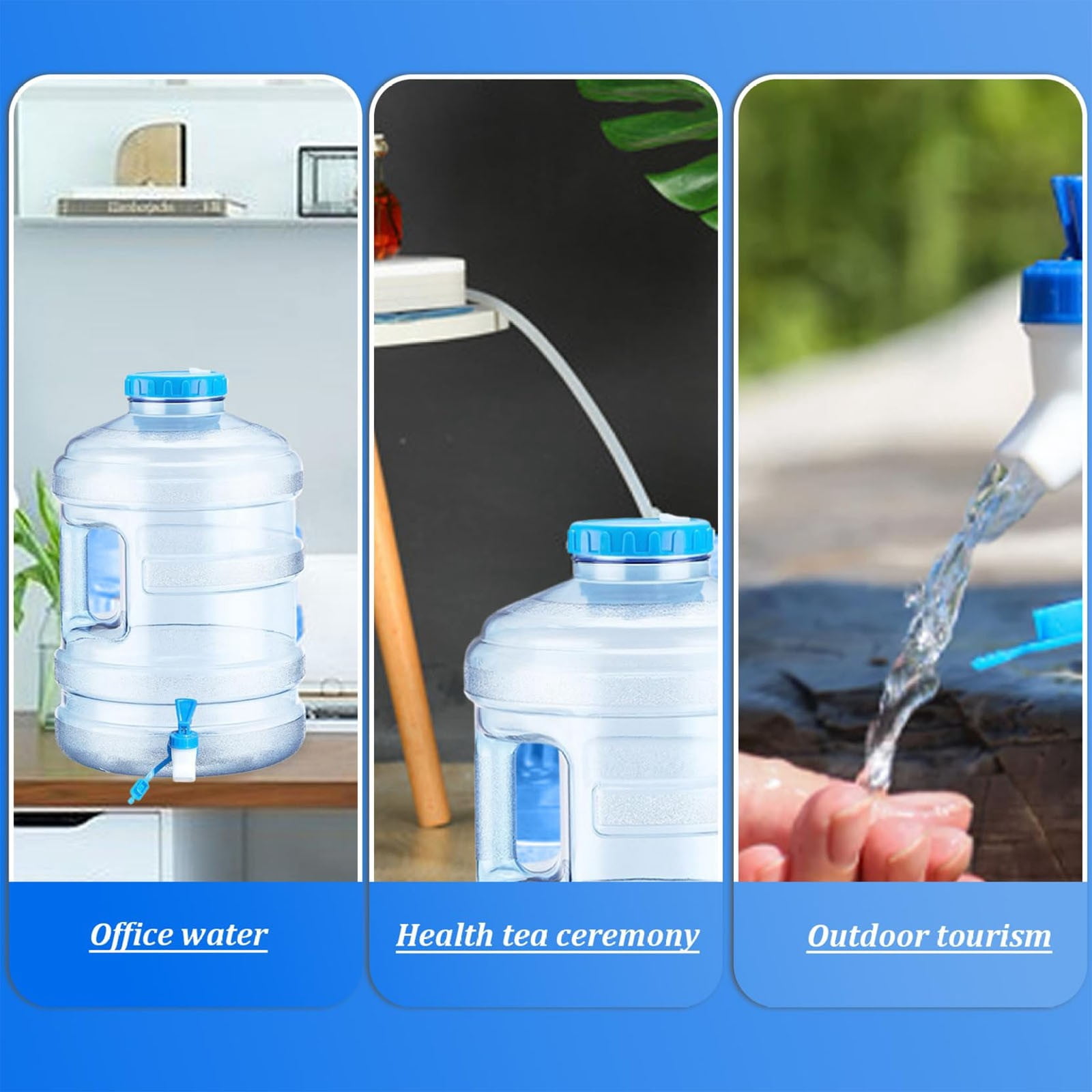 ZOURIH 1 Pcs Camping Water Container Storage Portable Camping Water Tank Jug with Spigot Faucet No Leakage Thick Liquid Dispenser Carrier for Outdoor Hiking Picnic
