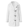 thumbnail image 3 of Plus Size Winter Coats for Women Warm Sherpa Fleece Lined Hooded Parka Faux Suede Pea Coat Casual Outerwear, 3 of 4