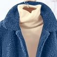 thumbnail image 5 of Women's Fleece Winter Coat Long Sleeve Lapel Open Front Cardigan Outerwear Blue 2XL, 5 of 9