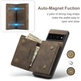 thumbnail image 4 of Back Wallet Case for Google Pixel 7 Pro, Detachable Card Slots Holder Kickstand Magnetic Closure Cover with Premium PU Leather Soft Silicone Shockproof Drop Resistant Protective Case,Coffee, 4 of 9