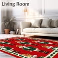 thumbnail image 2 of ODIKA 2'x3' Machine Washable Non-Slip Area Rug, Enchanting Frosty Powder Room Showcasing Nutcracker Artwork High Traffic Rug, Red, 734584, 2 of 7