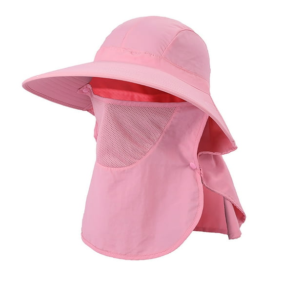 HJYCHN Unisex Adjustable Bucket Hat with Detachable Sun Wide Brim for Outdoor Activities Pink One Size