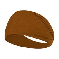 JDEFEG Sports Headbands for Women Yoga Moisture Wicking Workout Headbands for Running Cycling Football Yoga Hairband for Men Sport Non Slip Sweat Hair Wrap for Girls Coffee