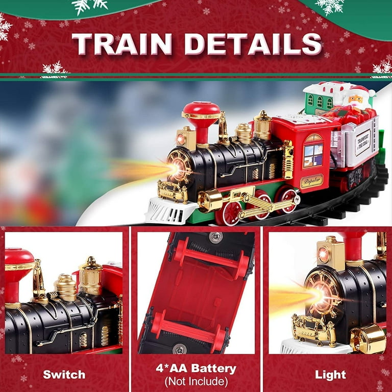 Electric Train Set for Kids, Battery-Powered Train Toys with Light