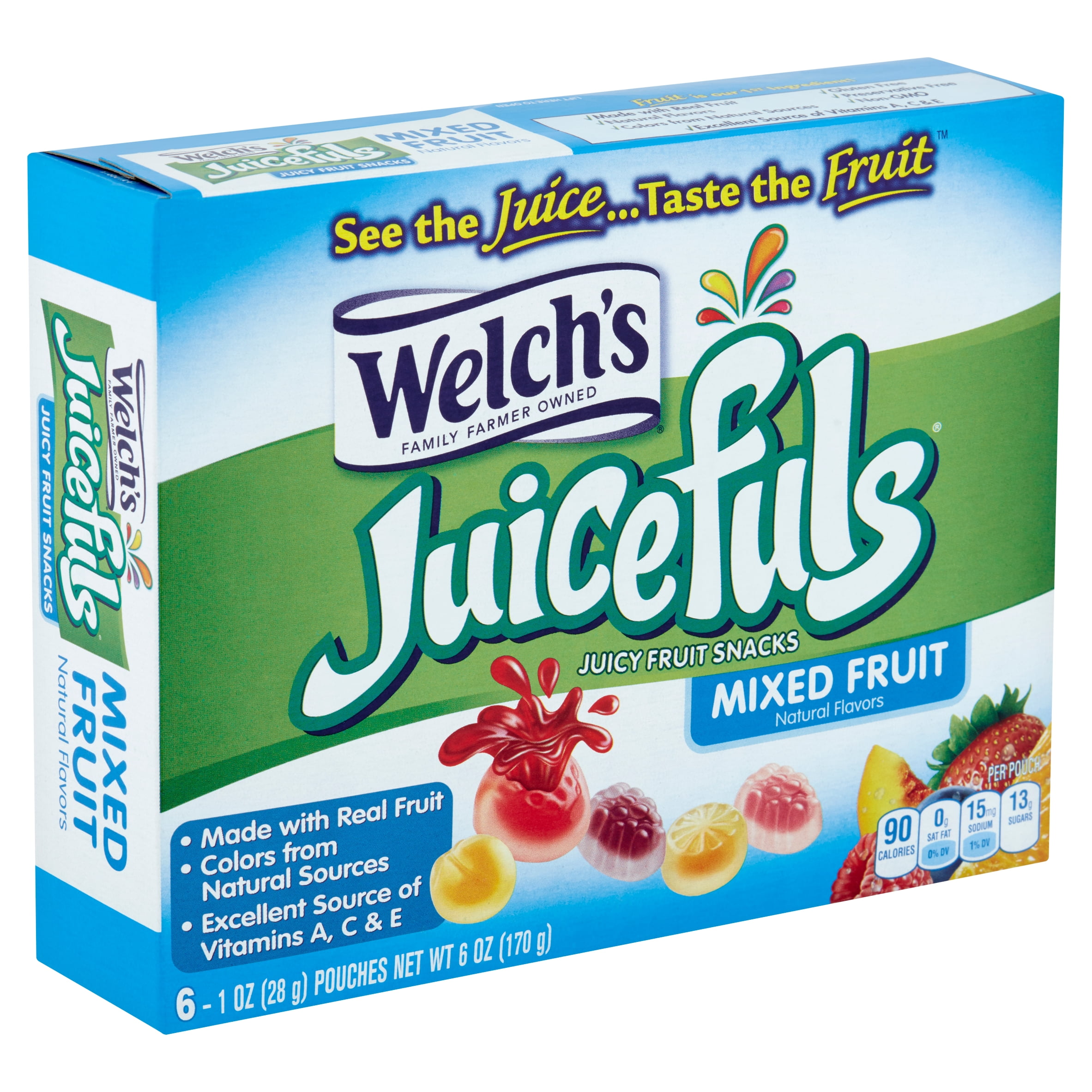 Welch's Juicefuls Mixed Fruit Juicy Fruit Snacks, 1 oz, 6 count