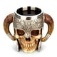 thumbnail image 2 of Naiovety Taza de viaje de calavera de resina, tazas de cerveza vikingas Retro de acero inoxidable, tazas góticas, vasos de café, jarras Teteras, 2 of 6
