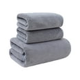 thumbnail image 2 of Juego de toallas de baño de terciopelo Toallas de lujo suaves altamente absorbentes | 2 Toallas y 1 Toalla de Baño | Secado rápido, duradero, no irritante | 75x35cm & 70x140cm | Spa, gimnasio,, 2 of 7