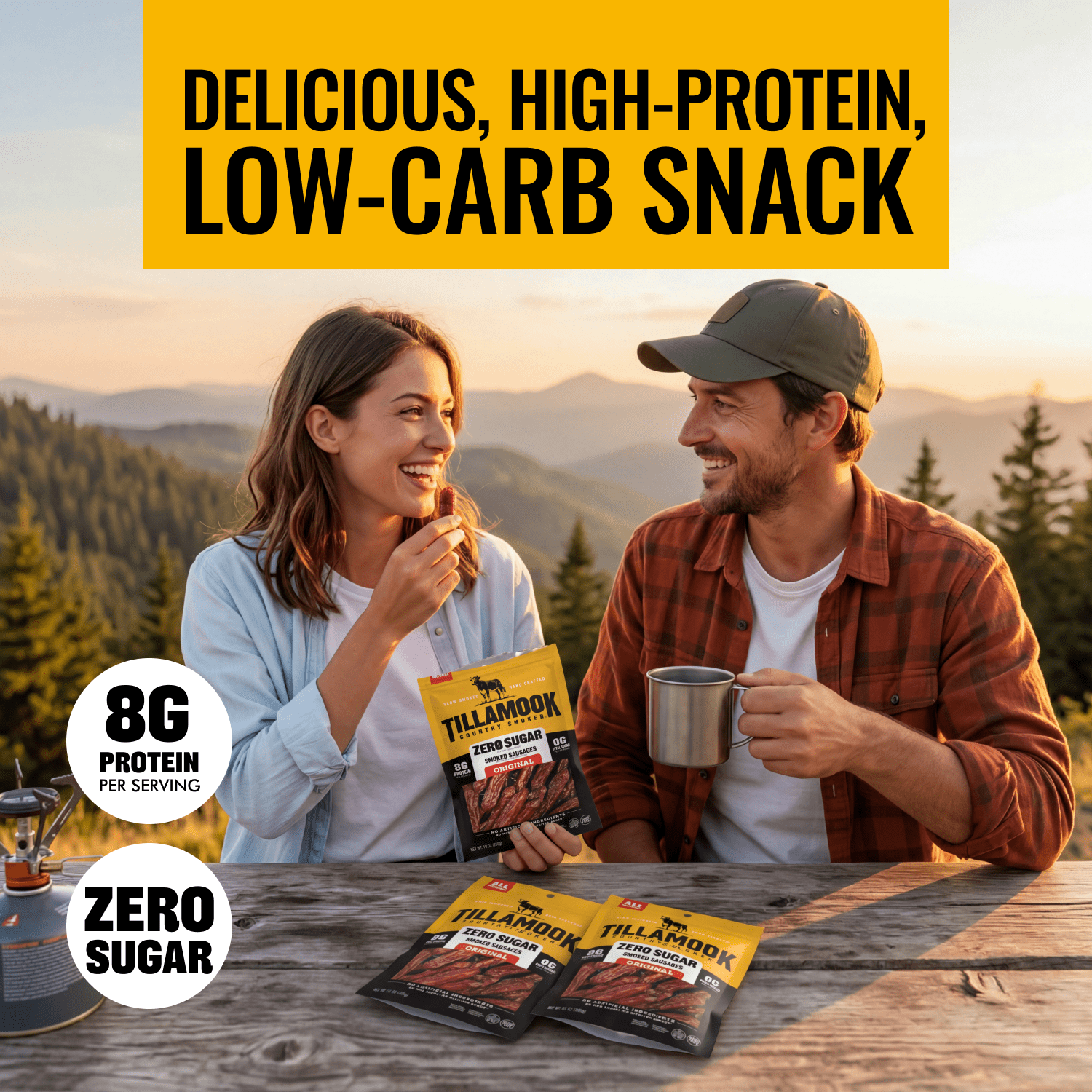 (6 pack) Tillamook Country Smoker Original Zero Sugar Smoked Sausages, 8g Protein per Serving, 10 Oz