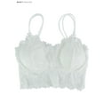 thumbnail image 5 of BadPiggies Women's Camisole Floral Lace Bralette Strap Thin Bandeau Padded Sexy Bra Wire Free (L, White), 5 of 8