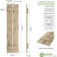 thumbnail image 2 of Ekena Millwork 11 1/2"W x 58"H Rustic Two Board Spaced Board-n-Batten Pecky Cypress Faux Wood Shutters (Per Pair), Primed Tan, 2 of 12