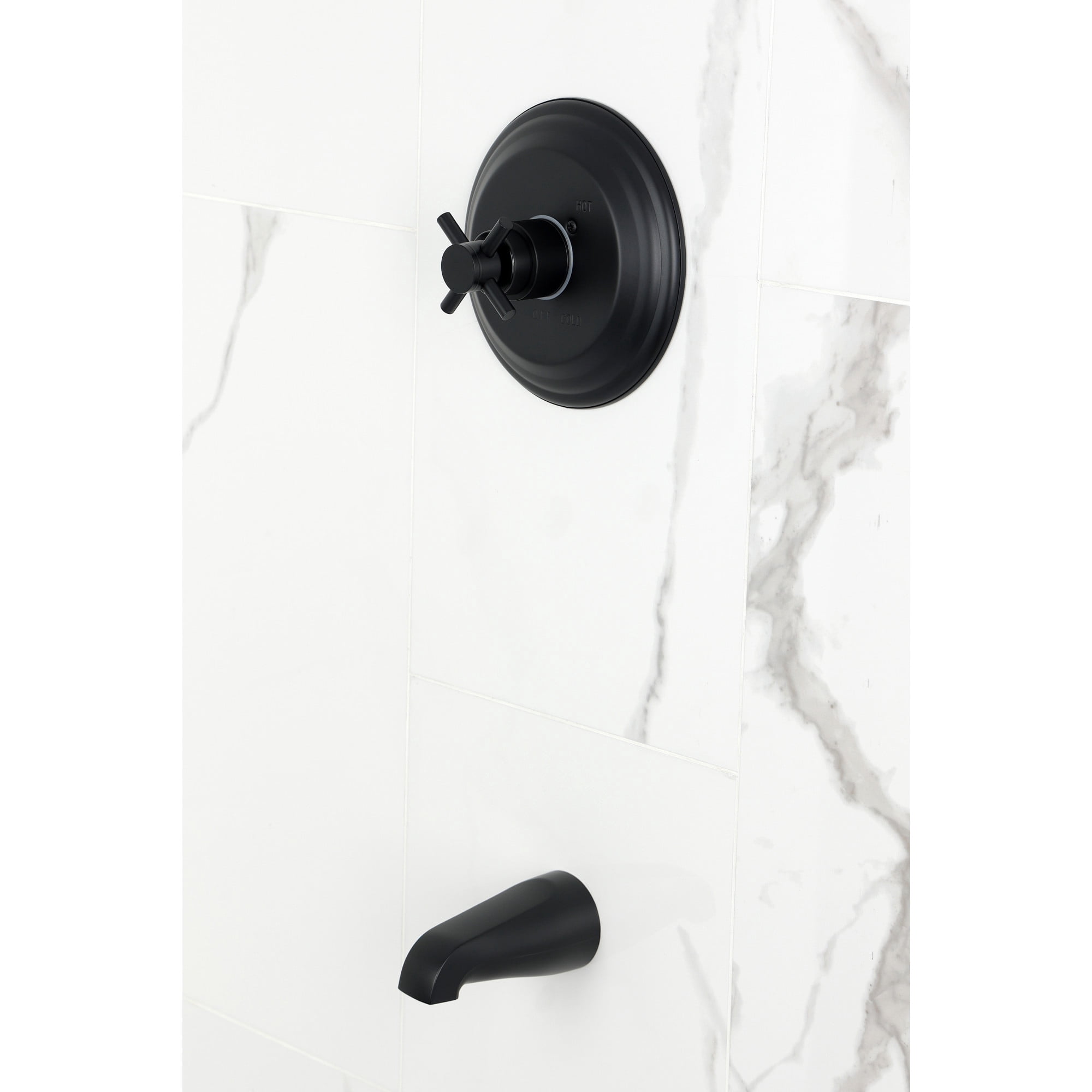 Kingston Brass KB2630DXTO Concord Single-Handle Pressure Balanced Tub Faucet in Matte Black