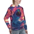 thumbnail image 6 of Sikiie Hawaiian Island Beach Shark Women's Casual Hoodies Long Sleeve Lightweight Pullover Tops Loose Sweatshirt-X-Large, 6 of 7