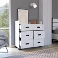 thumbnail image 2 of TUHOME Commode en Bois d'Ingénierie Alyn en Blanc, 2 of 7