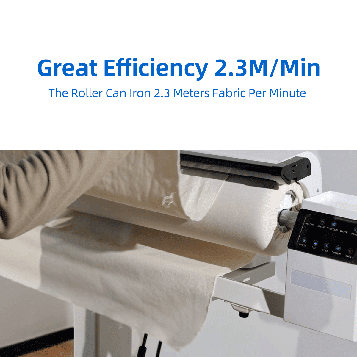 Rotary Press Iron Steamer Machine Foot Pedal and Touch Screen Control Hotel Home Usage for Bedsheets Curtains Big Area Fabric Iron In One Go