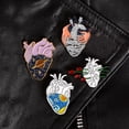 thumbnail image 3 of Set de broches con forma de corazón creativo inspirado en la anatomía colorida, 3 of 4