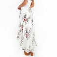thumbnail image 4 of Womens Skirts 1 Pcs Beach Bohemian Lace Up Floral Print Flowy Long Skirt Loose Womens Clothes White XL, 4 of 4