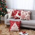 thumbnail image 3 of Christmas Decor Pillow Covers 18 X 18 Inches Set of 4 Black and Red Buffalo Plaid Farmhouse Throw Pillowcases Cotton Linen Vintage Christmas Cushion Covers for Xmas Holiday Decorations, 3 of 9