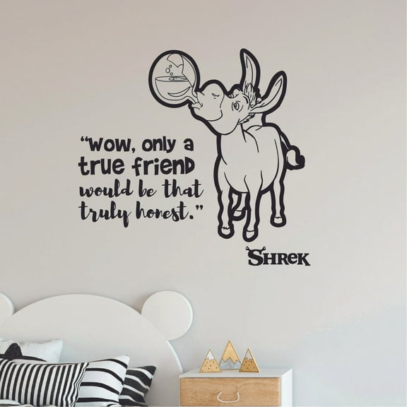 Wow, Only A True Friend Would Be That Truly Honest Shrek Movie Quote Vinyl Wall Art Wall Decal Wall Sticker Decoration Home Room Kids Childrens Room Boys Girls Nursery Kindergarten Size (20x20 inch)