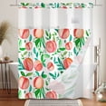 thumbnail image 5 of MIZHONA Red and Green No Hook Shower Curtain with Snap in Liner,Peach Fabric Shower Curtain,71"× 74", 5 of 6