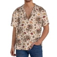 thumbnail image 1 of Fotbe Cute Autumn Turkey Camisa Estampada de Manga Corta para Hombre, Casual de Verano, Estilo Playero, Sin Arrugas-Large, 1 of 5