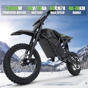Electric Bike For Adults, Adult E-Bicycles 3500W 48V 23AH 60-70KM Range, Speed Max 63KM/H E-Mountain Bike with 14/12 Fat Tires,For Sandy/Muddy Roads