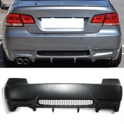 Ikon Motorsports Compatible with 07-13 BMW E92 E93 M3 Style Rear Bumper Cover Single Exhaust