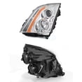 thumbnail image 2 of AKKON - For 2008-2014 Cadillac CTS Driver Side Projector Headlight Assembly Chrome Housing Clear Lens, 2 of 7
