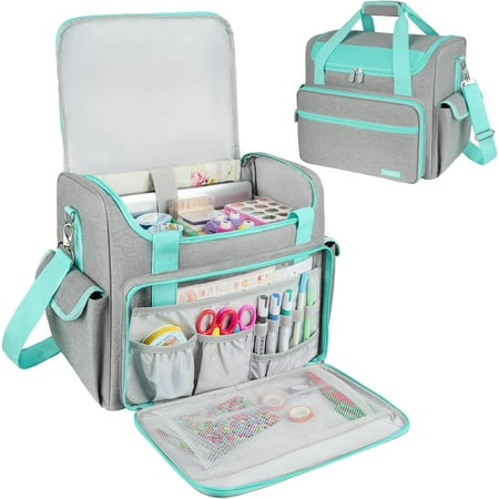 Craft Bag for Scrapbook Supplies Large Scrapbook Tote with 15.6 Laptop Sleeve Art Supply Storage Bag with Multiple Pockets for Scrapbooking Tools
