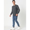 thumbnail image 4 of Sudadera de cuello redondo de color sólido de manga larga de ajuste regular básico informal para hombre Gris oscuro M, 4 of 6