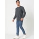 thumbnail image 4 of Sudadera de cuello redondo de color sólido de manga larga de ajuste regular básico informal para hombre Gris oscuro M, 4 of 6