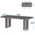 thumbnail image 4 of Loomie 70.8 Inch Dining Table, Vintage Grey Modern Kitchen Table for 6-8 People, Rectangle Dinner Table for Living Room, Apartment, 4 of 5