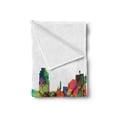thumbnail image 2 of Cincinnati Soft Flannel Fleece Throw Blanket, Strokes of a Paintbrush Spots Digital Art Serene Watercolor Composition, Cozy Plush for Indoor and Outdoor Use, 50" x 70", Multicolor, by Ambesonne, 2 of 5