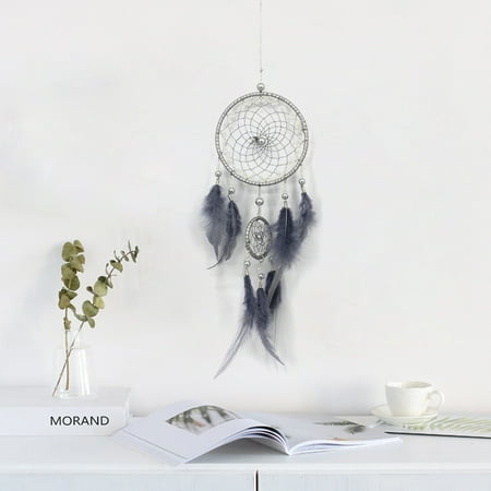 

〖Yilirongyumm〗 Home Decor Handmade Dream Catcher Feathers Night Light Car Wall Hanging Room Home Decor