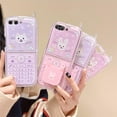 thumbnail image 6 of Kawaii Bunny Case for Galaxy Z Flip 5 with Hidden Stand, Girls Case for Galaxy Z Flip 5 Cute Pink Phone Print, Lovely Girly Kickstand Case for Galaxy Z Flip 5 with Screen Protective Cover (Pink Bunny), 6 of 14