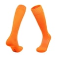 thumbnail image 4 of Mens Knee High Compression Socks Solid Color Ribbed Long Tube Socks Breathable Stretch Athletic Socks for Sports Daily Wear Orange,L, 4 of 4