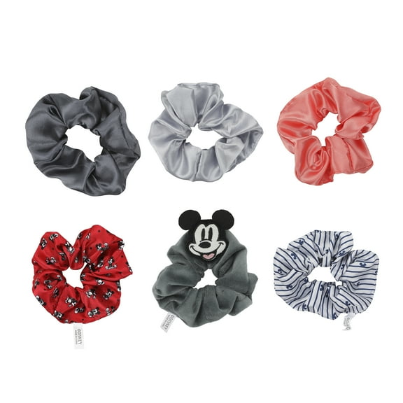 Disney Mickey Mouse Printed Fabric Hair Scrunchies (6-Piece Set)