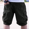 thumbnail image 4 of Cargo Shorts for Men Elastic Waist Drawstring Wide Leg Shorts with Multi Pocket Casual Versatile Cargo Shorts,Black,M, 4 of 9